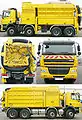 4 views of a suction excavator truck