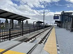 The platforms at Executive Drive station