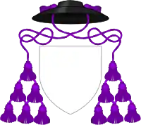 Generic coat of arms of a chaplain of his holiness: black galero with 12 violet tassels