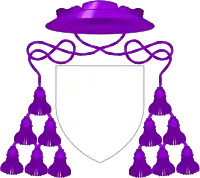 Generic coat of arms of an honorary prelate: amaranth galero with 12 violet tassels