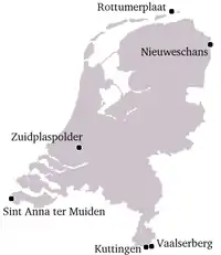 Extreme points of the European part of the Netherlands