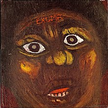 Cover for Exuma's debut album, it is a self-portrait of Exuma looking shocked.