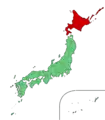 Historic ranges (in dark red) adjacent to Japanese archipelago