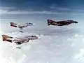 F-4D 13th TFS leads VF-151 F-4Bs on bombing mission 1971