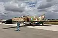 A decommissioned F-4E Phantom II Kurnass with three "Kill Marks", once stationed at Tel Nof
