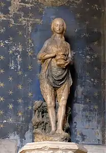 Statue of Saint Marie the Egyptian (end 15th or beginning of 16th century), with her three loaves of bread