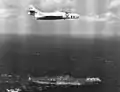 F9F-8P over USS Essex in 1960