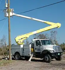 International WorkStar utility boom truck