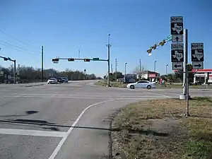 View northwest at FM 762 and Crabb River Rd