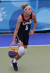 Bueckers dribbling during a 3x3 game for the United States