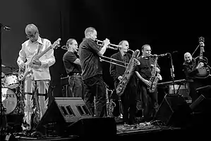 State Theater, New Jersey (bassist Will Lee pictured to the left and Jimmy Vivino at the far right of the other musicians)