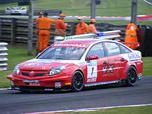 Fabrizio Giovanardi driving a S2000 Vauxhall Vectra C for the VX Racing team in the British Touring Car Championship.