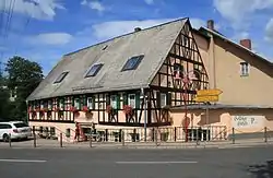Half-timbered house (fachwerkhaus) in Bernsdorf