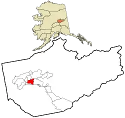 Location of Fairbanks within Fairbanks North Star Borough