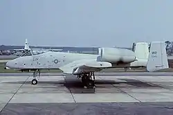 A Fairchild A-10A Thunderbolt II of the 81st Tactical Fighter Wing whilst based at Woodbridge during 1979.