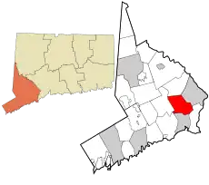 Trumbull's location within Fairfield County and Connecticut