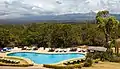Fairmont Mount Kenya Safari Club is a resort located in Nanyuki at the base of Mount Kenya. The resort has over 120 rooms and is one of the most exclusive in the region.