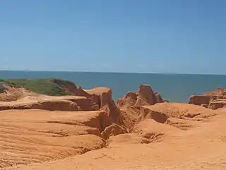 View from above Morro Branco beach