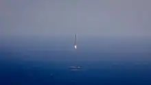 Falcon 9 first-stage attempts landing on the Autonomous spaceport drone ship, the landing legs are in the midst of deploying