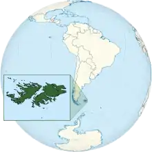 Map showing the Falkland Islands