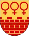The Venus symbol, representing copper mining, in the municipal coat of arms of Falun Municipality in Sweden (1932)