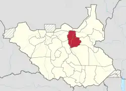 Location of Fangak State in South Sudan