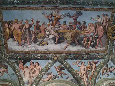 Raphael's panel in the Loggia of Psyche at the Villa Farnesina, Cupid and Psyche
