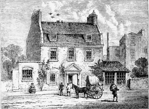 The Farthing Pie House in 1820, as shown in Walford's Old and New London