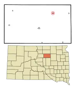 Location in Faulk County and the state of South Dakota