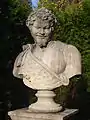 Bust of a faun in the garden
