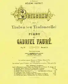 front of musical score with ornate lettering