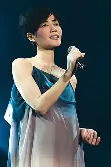 picture of Faye Wong at a concert in Hong Kong