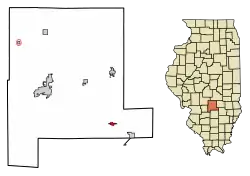 Location of St. Peter in Fayette County, Illinois.