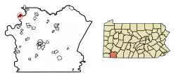 Location in Fayette County, Pennsylvania