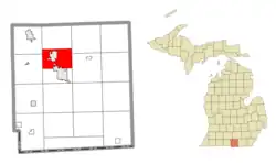 Location within Hillsdale County