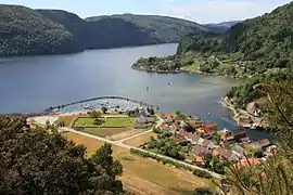 View of the mouth of the Fedaelva river and the Fedafjorden