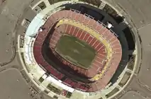 A satellite view of Jack Kent Cooke Stadium