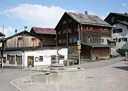 Feldis village center and fountain
