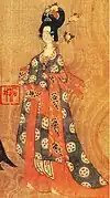 A noble lady from the painting Bodhisattva Who Leads the Way, Five Dynasties and Ten Kingdoms.
