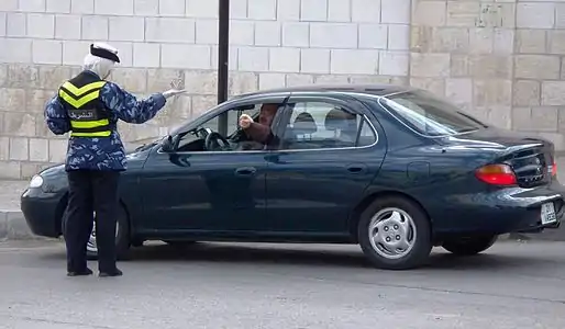 A female police officer in Amman