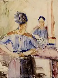 A Woman at the Mirror
