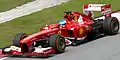 Alonso driving the F138 at the 2013 Malaysian Grand Prix