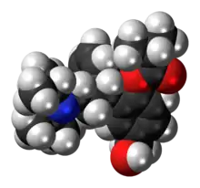 Space-filling model of the fesoterodine molecule