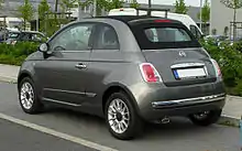 A Fiat 500 (2007) fixed-profile convertible