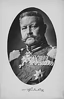 German general Paul von Hindenburg with flattop, 1914