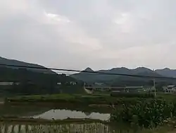 Fields and mountains in Shanshan Town.
