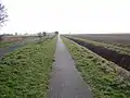 Cyclepath on the border of The Netherlands (cyclepath) and Germany (gravelroad)