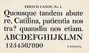 French canon-size face in the modern style.