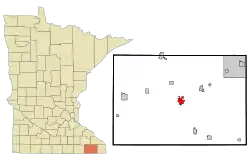 Location of Prestonwithin Fillmore County and state of Minnesota