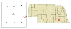 Location of Milligan, Nebraska